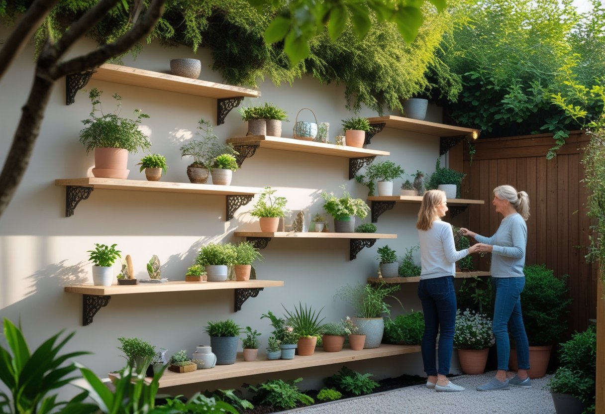 Skab hygge i haven med smukke hylder til væggen